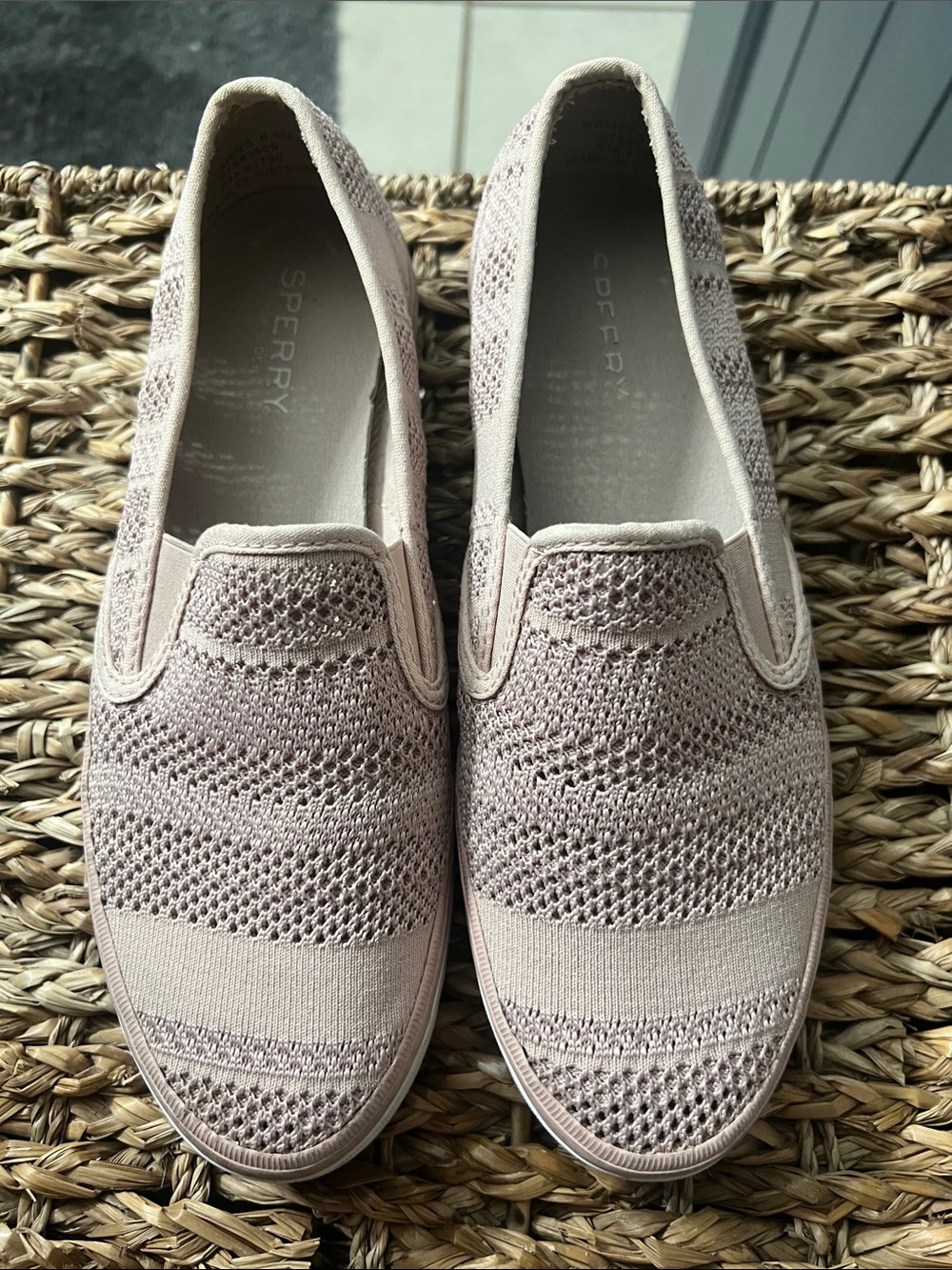 Sperry Women's Slip-On Knit Flats in Blush